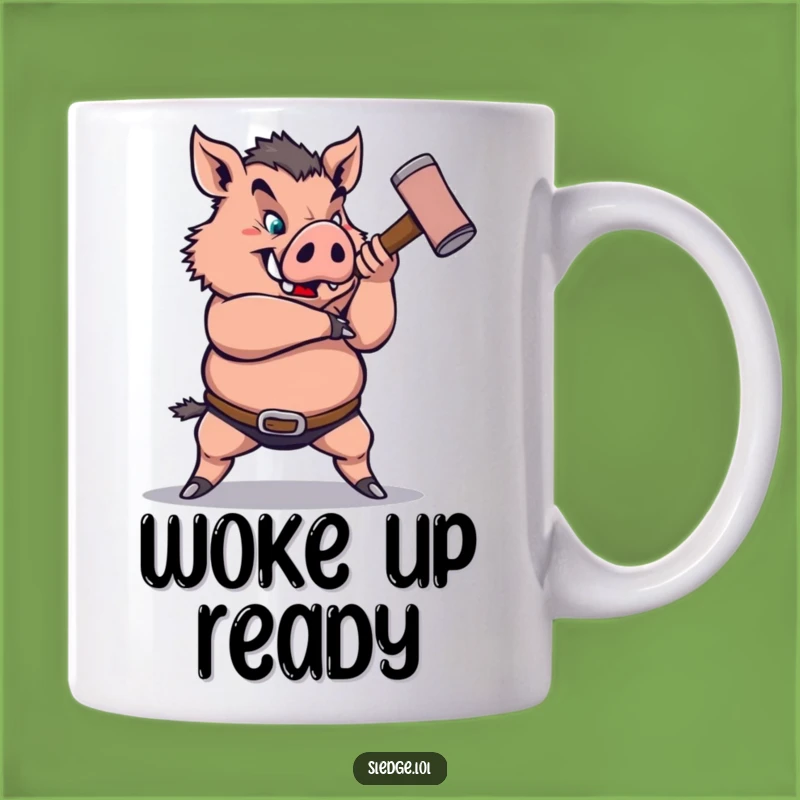 Funny Boar Sledgehammer Mug: Unleash Your Inner Strength with this Hilarious Gift