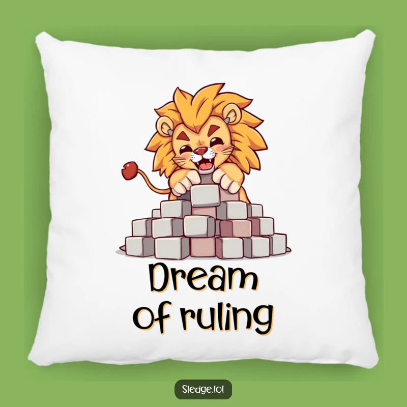 Funny Lion Blocks Pillow: Cozy Comfort Meets Hilarious Majesty