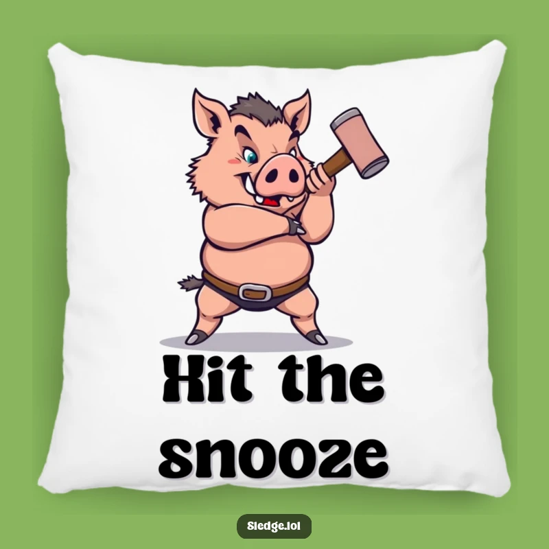 Funny Boar Sledgehammer Pillow: Cozy Up with Strength and Hilarious Comfort