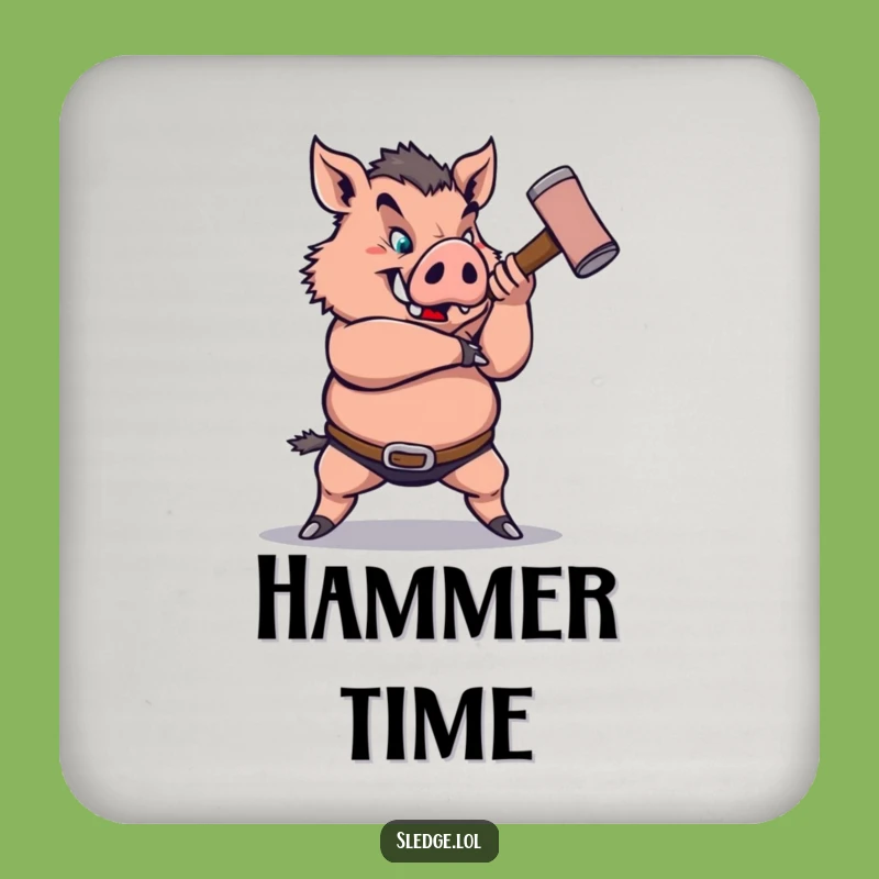 Funny Boar Sledgehammer Coaster Set: Protect Surfaces with Hilarious Power