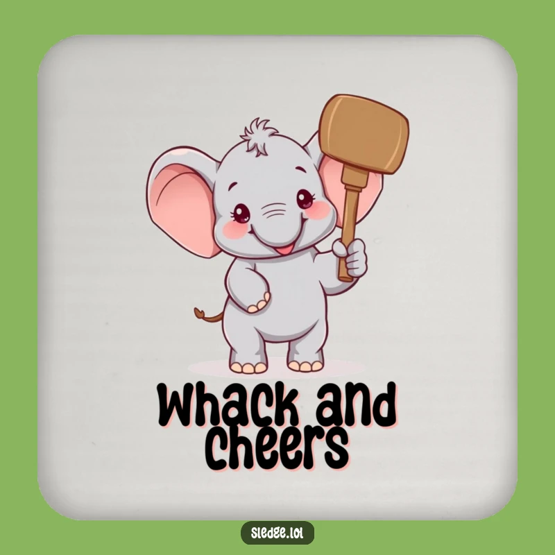 Funny Elephant Mallet Coaster Set: Protect Surfaces with Cheerful Charm