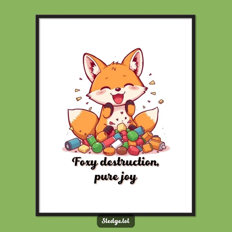 Funny Free Printable Fox Wall Art - Playful Chaos Downloadable Decor