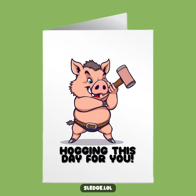 Boar Sledgehammer Birthday Card Free Printable - Powerful Funny Downloadable Greeting