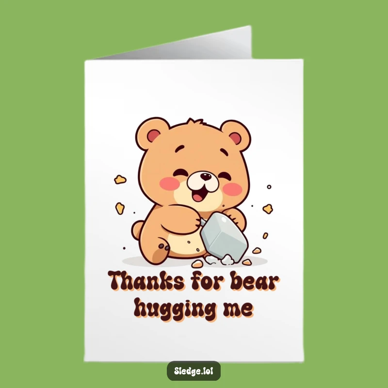 Thank You Bear Smash Card Free Printable - Cheerful Funny Downloadable Greeting