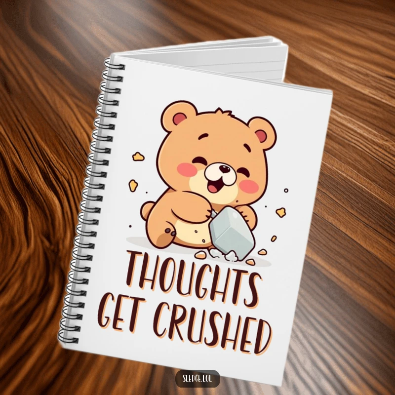 Funny Bear Notebook: A playful bear humorously smashes a small object, perfect for funny, imaginative note-taking and journaling.