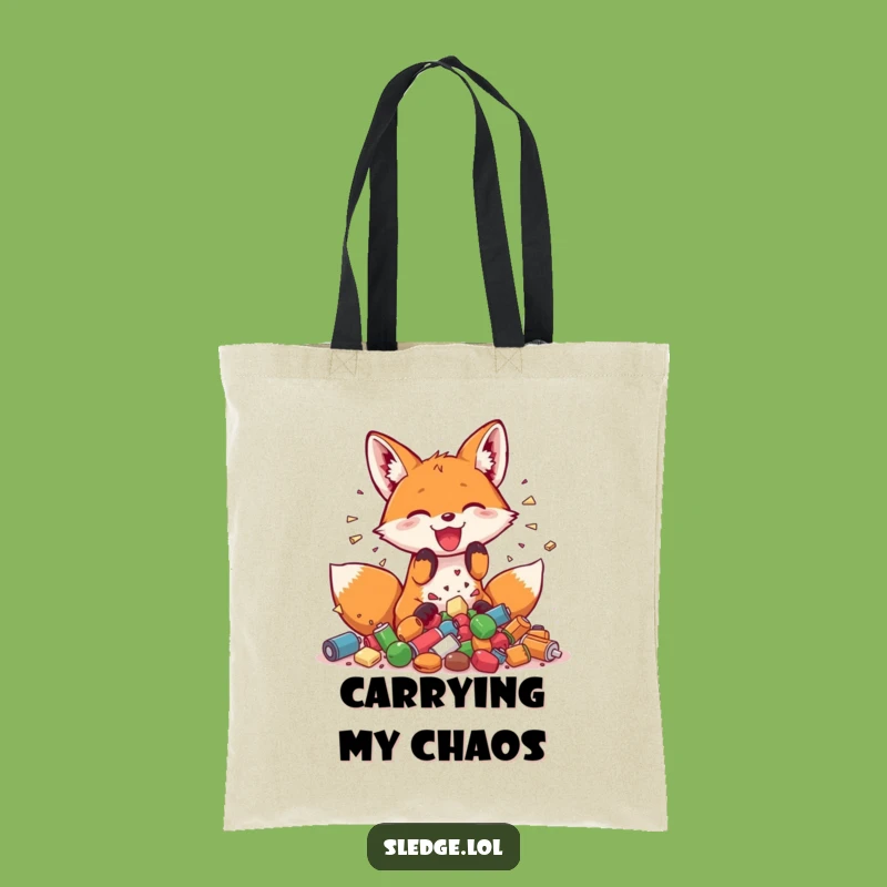 Funny Fox Tote Bag: Carry Your Fun with Joyful Smashing Style - A Whimsical Funny Gift